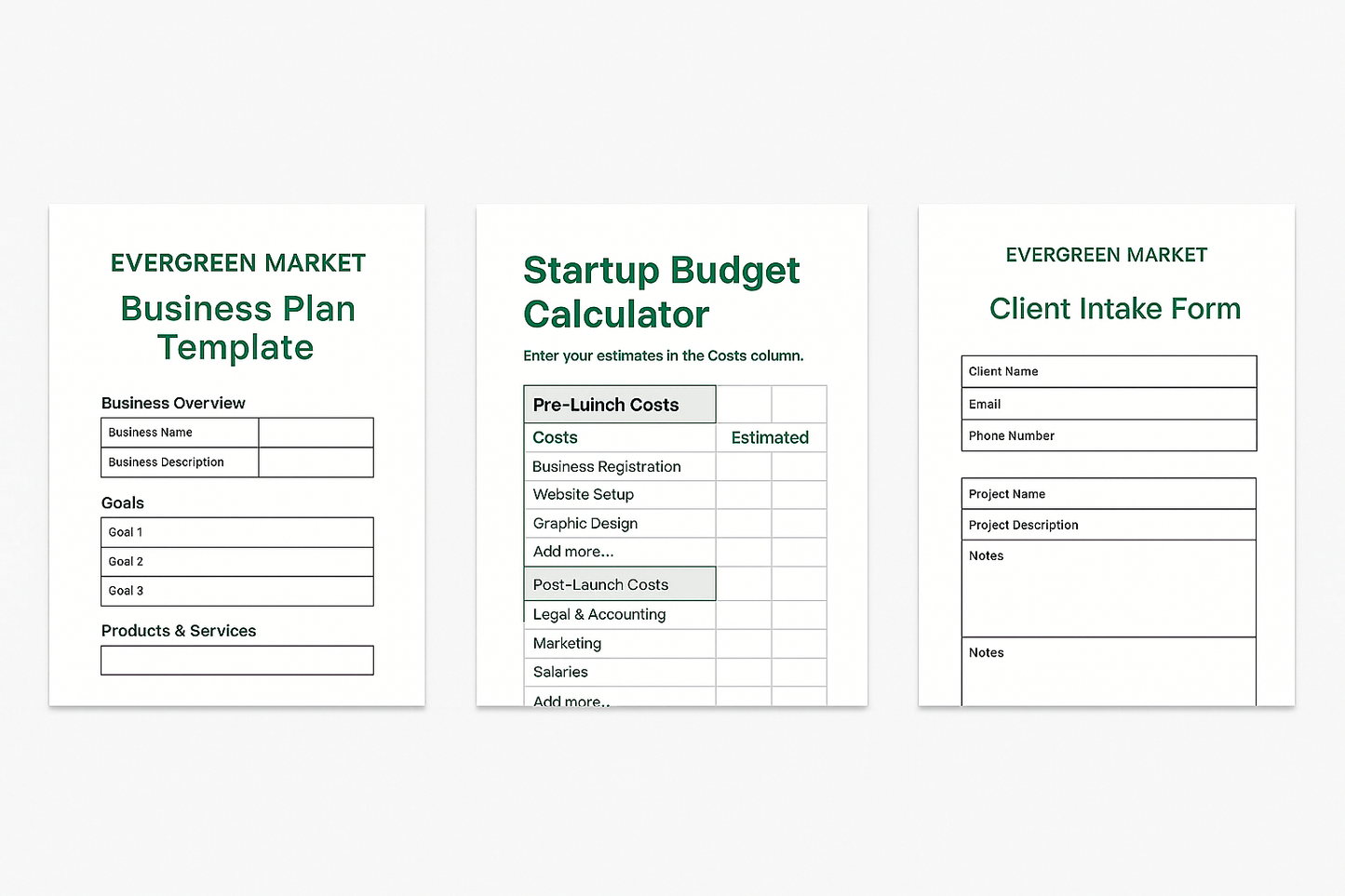 Business Startup Bundle | Editable Templates Kit for New Entrepreneurs
