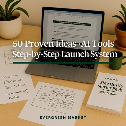 Side Hustle Starter Pack 2025 Edition — 50 Proven Ideas + AI Tools + Step-by-Step Launch System